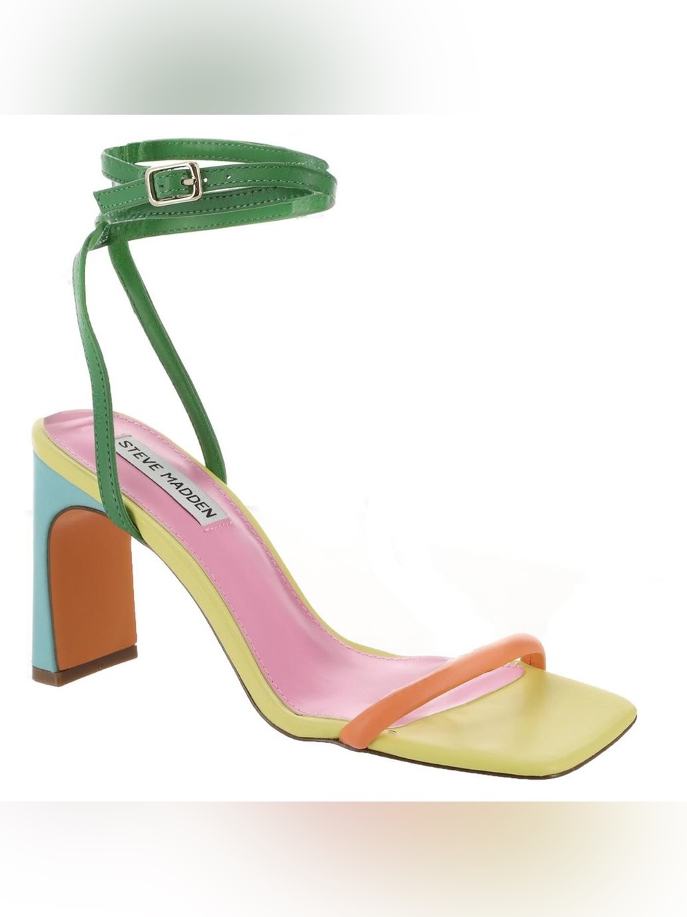 Steve Madden Eryka Multi-Color Strappy Block Heel Sandal